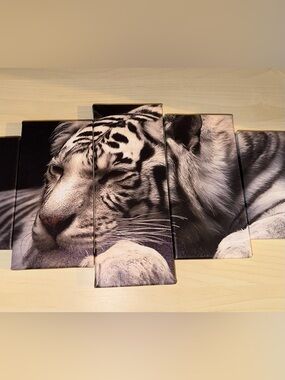 Tiger Wall Art - Black & White Canvas